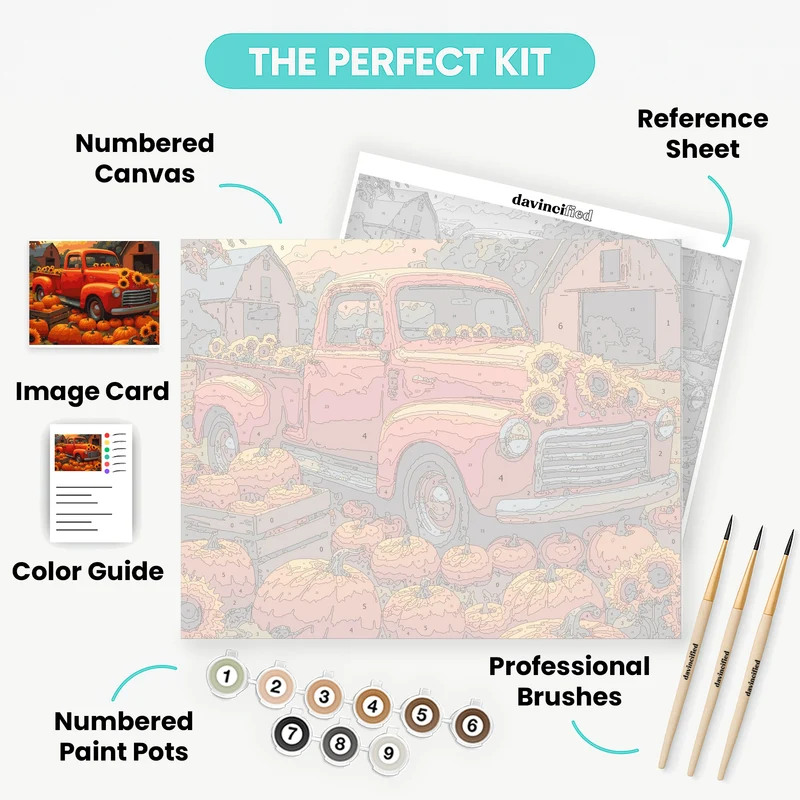 Autumn Harvest Truck - Paint by Numbers Kit