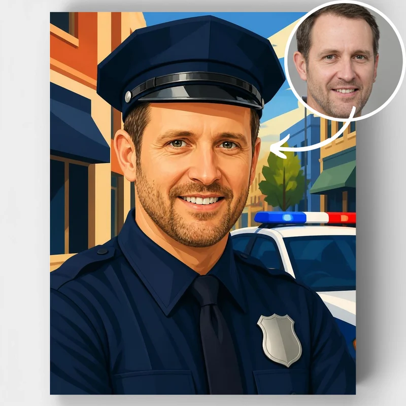 Dedicated Police Officer - Custom Paint by Numbers Kit