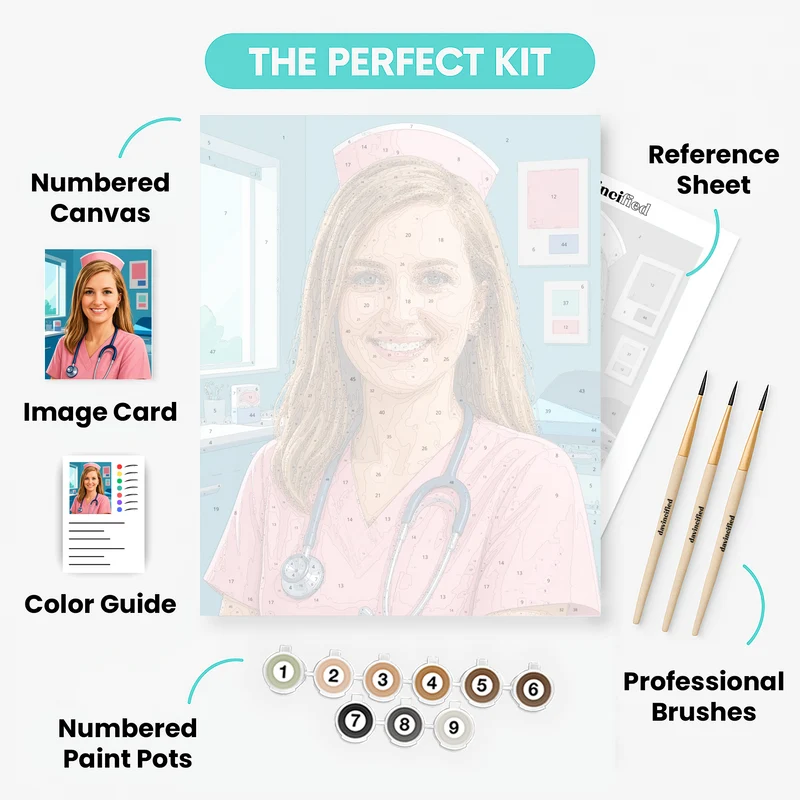 Retro Nurse - Custom Paint by Numbers Kit
