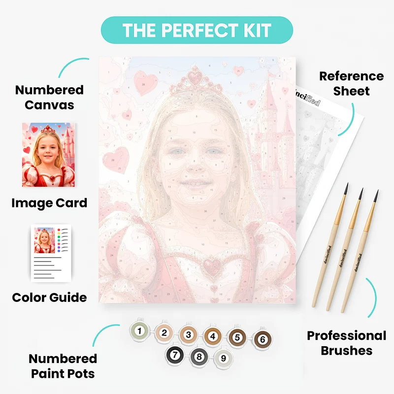Valentine Princess - Custom Paint by Numbers Kit