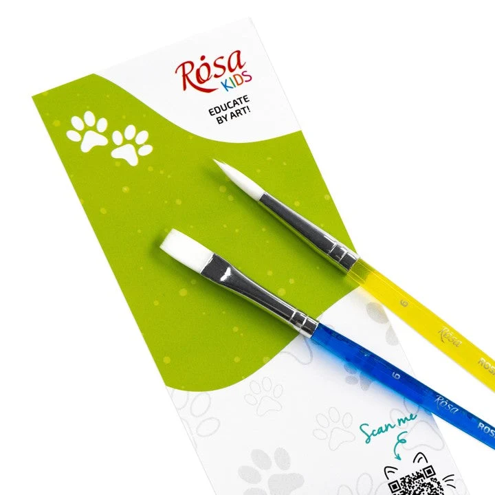 Σετ πινέλων ROSA Kids 2 τεμ. συνθετικά | στρογγυλό νο 6, πλακέ νο 6