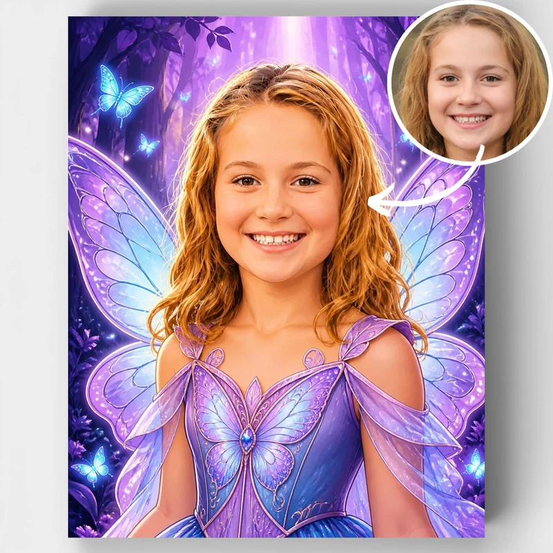 Butterfly Fairy Princess - Custom Paint by Numbers Kit