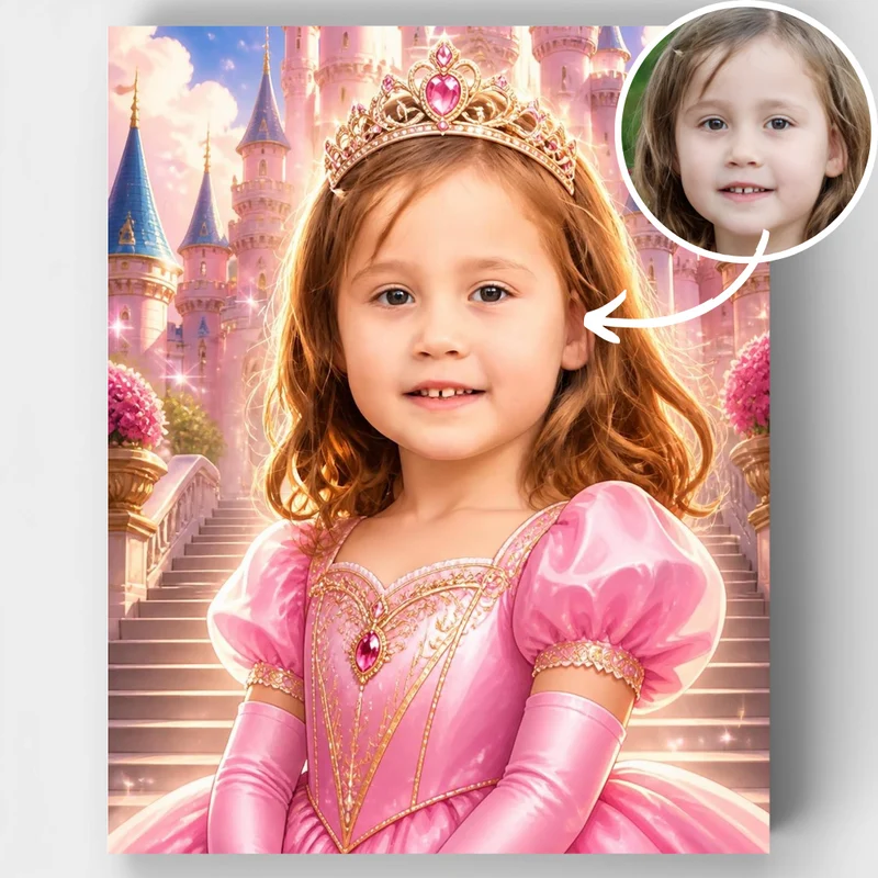 Princess at Magic Castle - Custom Paint by Numbers Kit