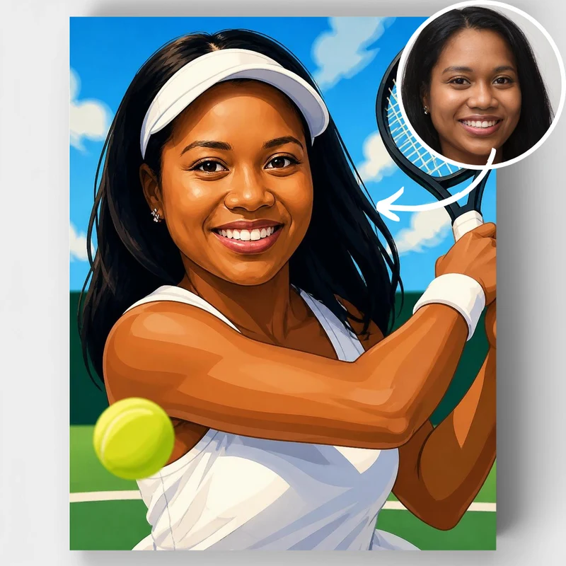 Tennis Champion - Custom Paint by Numbers Kit