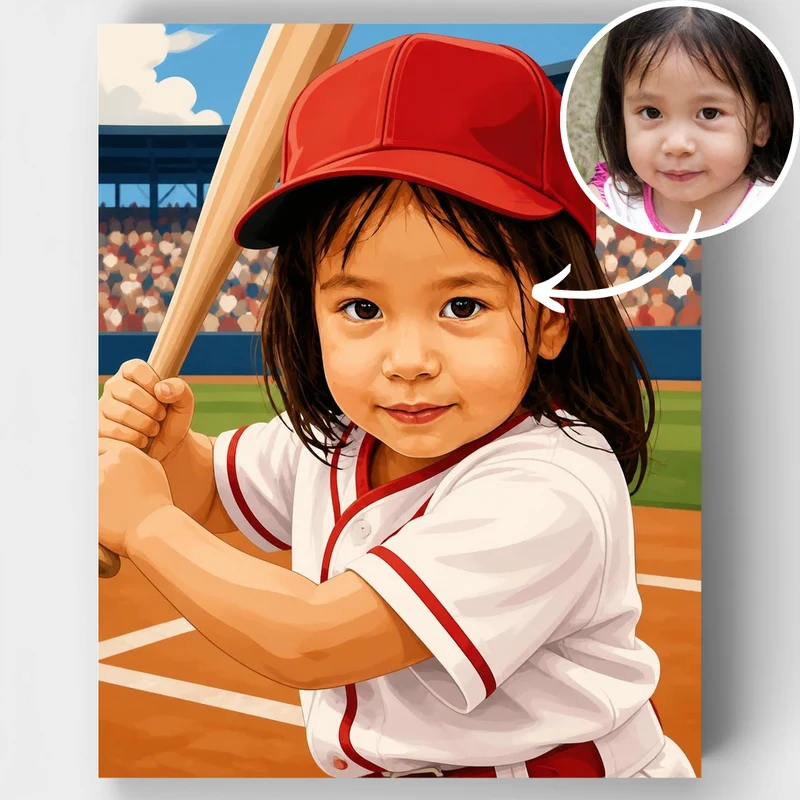 Little League Baseball Star - Custom Paint by Numbers Kit