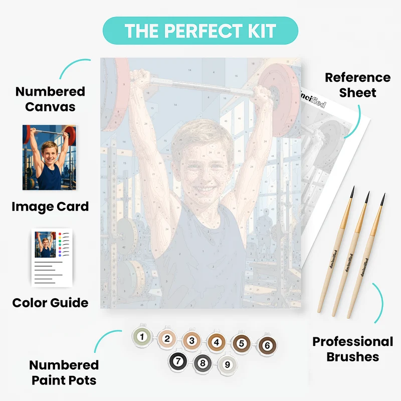Weightlifter Champion - Custom Paint by Numbers Kit