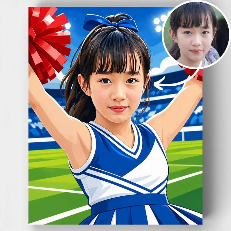 Cheerleader Spirit - Custom Paint by Numbers Kit