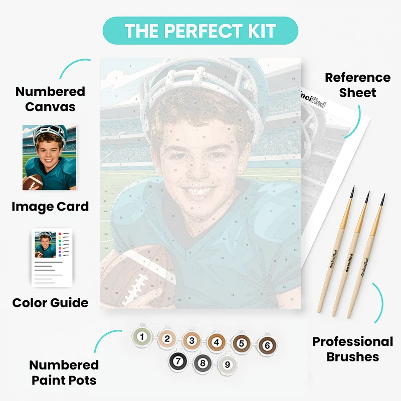 Football Player - Custom Paint by Numbers Kit