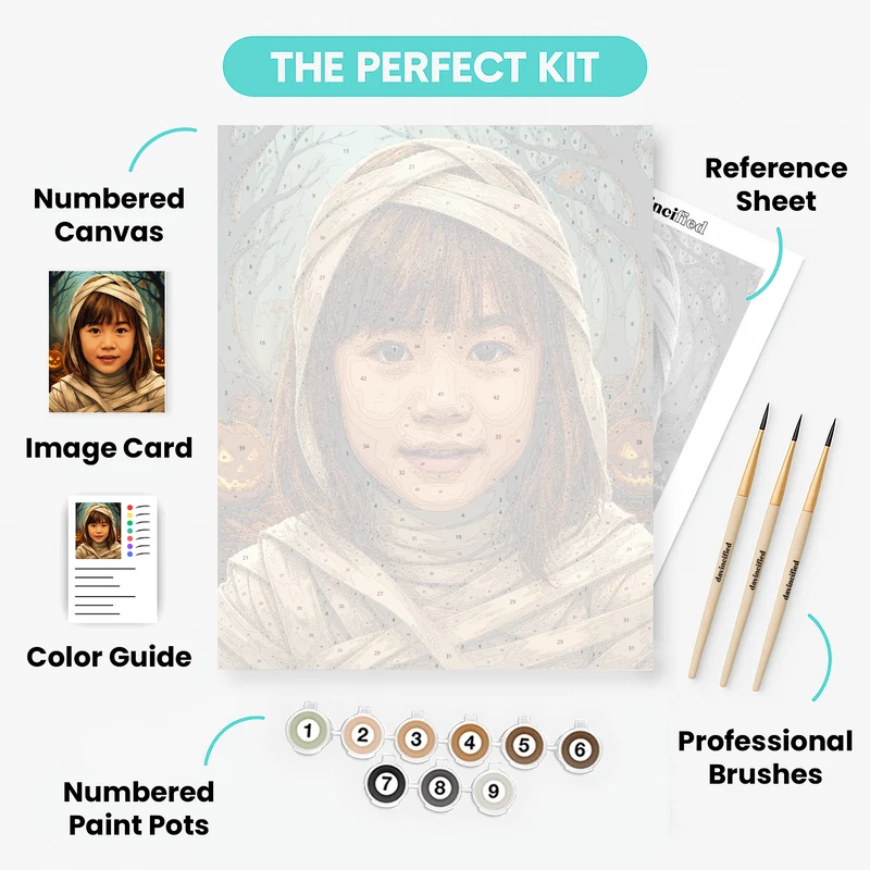 Enchanted Forest Mummy - Custom Paint by Numbers Kit