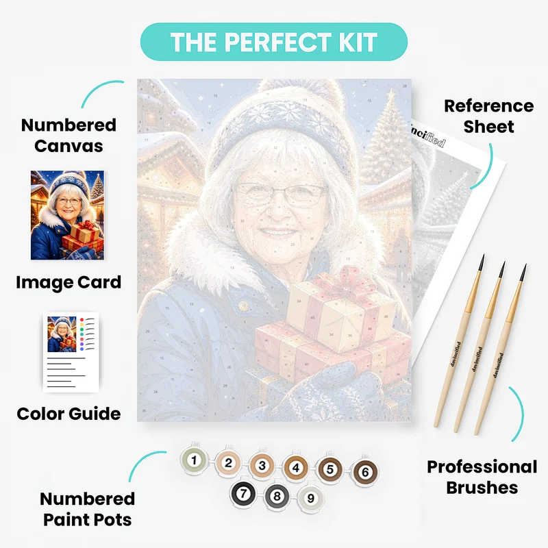 Christmas Market Grandma - Custom Paint by Numbers Kit