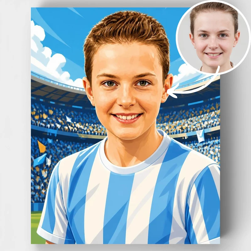 Blue Stripes Soccer Legend - Custom Paint by Numbers Kit