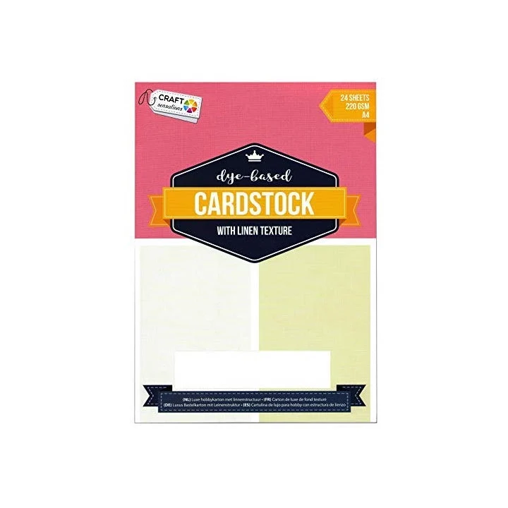 Kreativni karton Craft Sensations s lanenom teksturom A4 – 24 lista