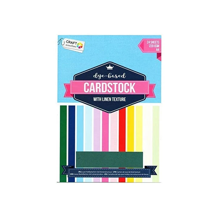 Kreativni karton Craft Sensations s lanenom teksturom A4 – 24 lista