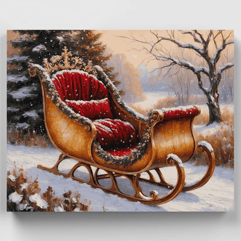 Winter Wonderland Sleigh - Paint by Numbers Kit