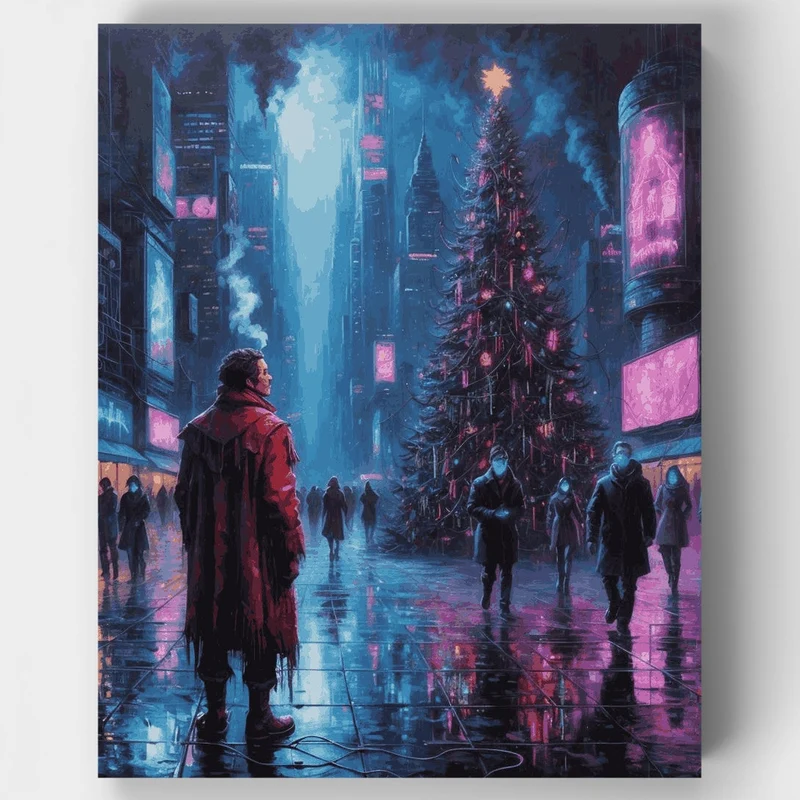 Cyberpunk Christmas - Paint by Numbers Kit