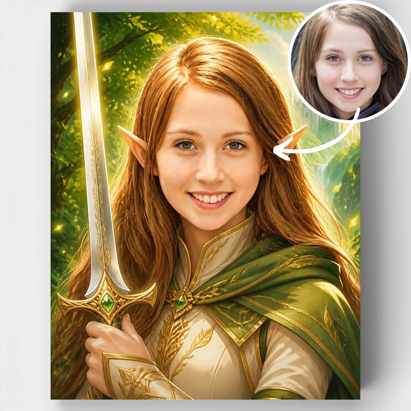Enchanted Elf Warrior - Custom Paint by Numbers Kit