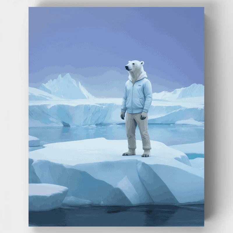 Polar Bear in Human Clothes - Paint by Numbers Kit
