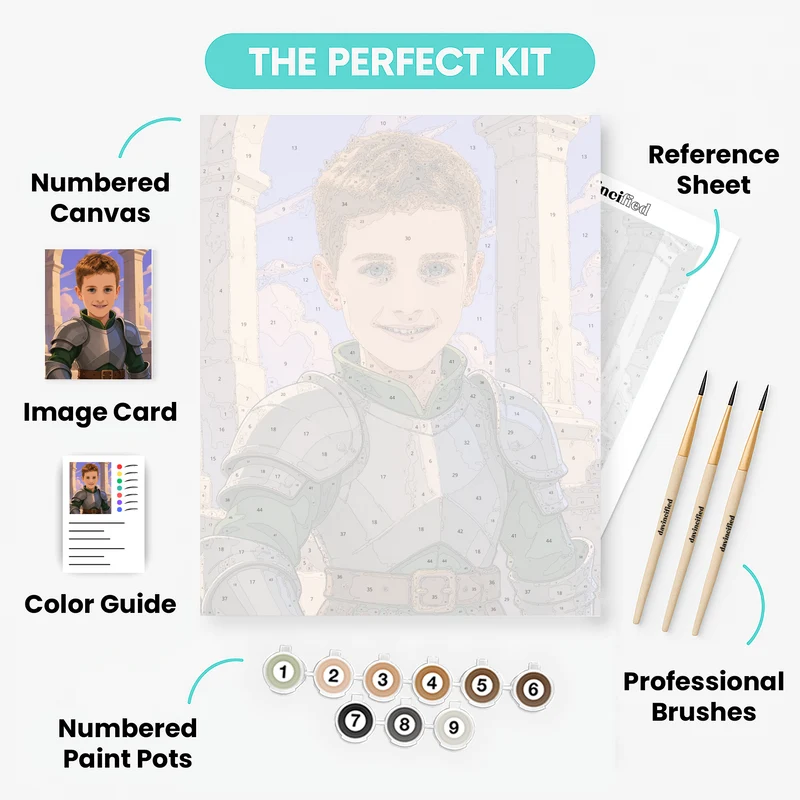 Young Knight - Custom Paint by Numbers Kit