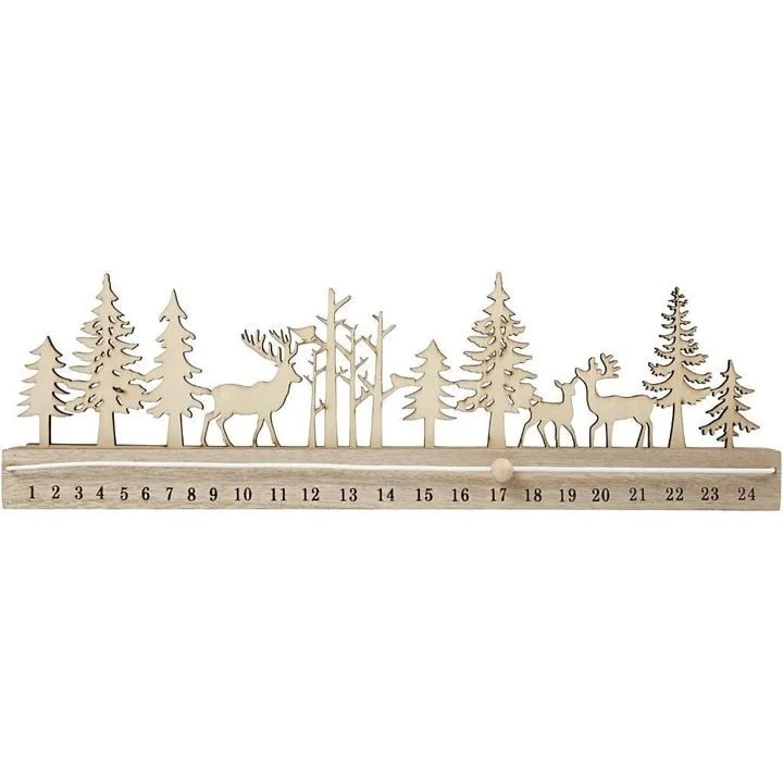 Leseni adventni koledar - odštevanje 40 cm