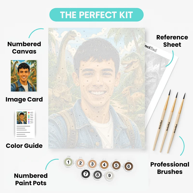 Dinosaur Safari - Custom Paint by Numbers Kit
