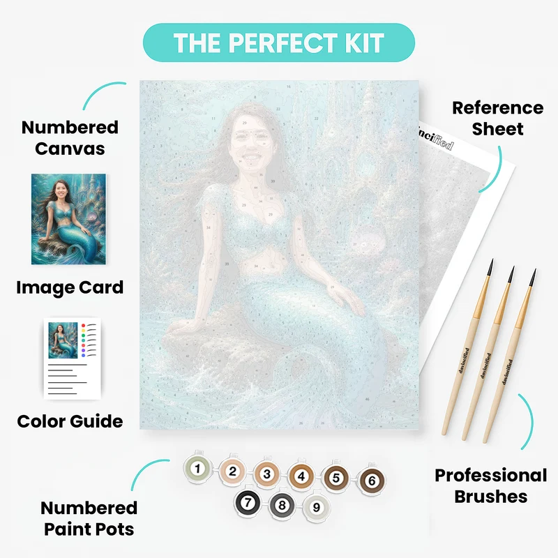 Mermaid Majesty - Custom Paint by Numbers Kit
