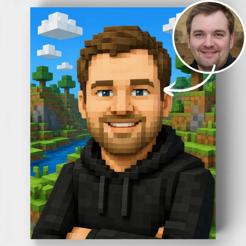 Pixelated Portrait - Custom Paint by Numbers Kit
