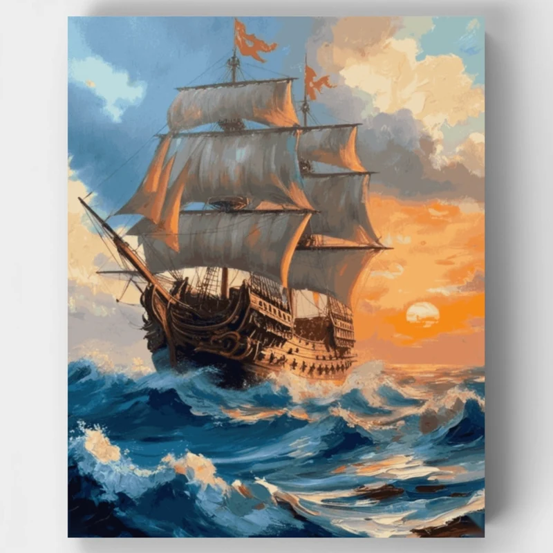 Majestic Galleon - Paint by Numbers Kit