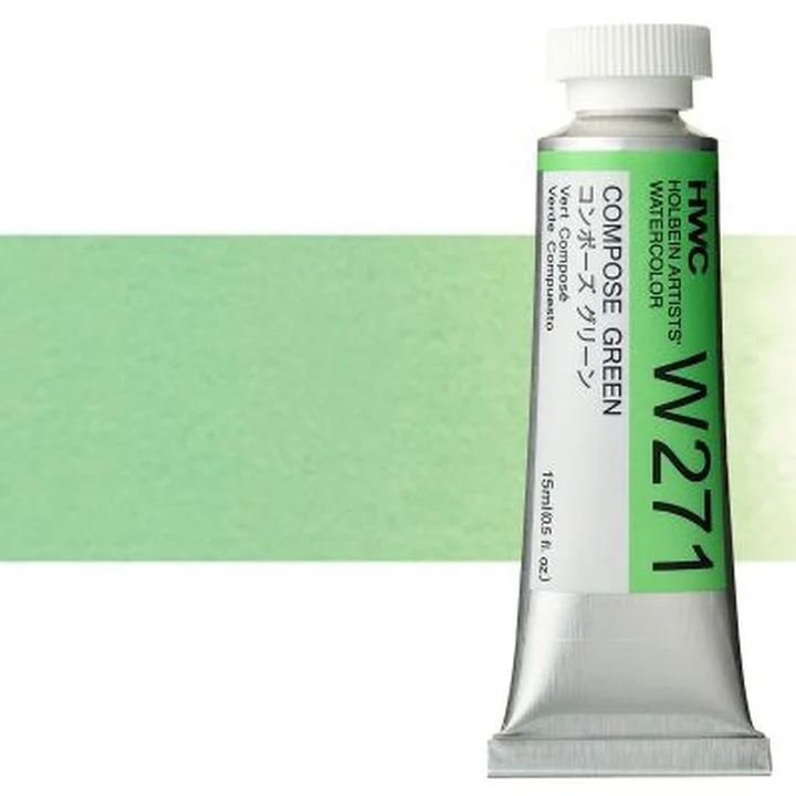 Profesionalne akvarelne barve Holbein Artists 15 ml | zeleni odtenki