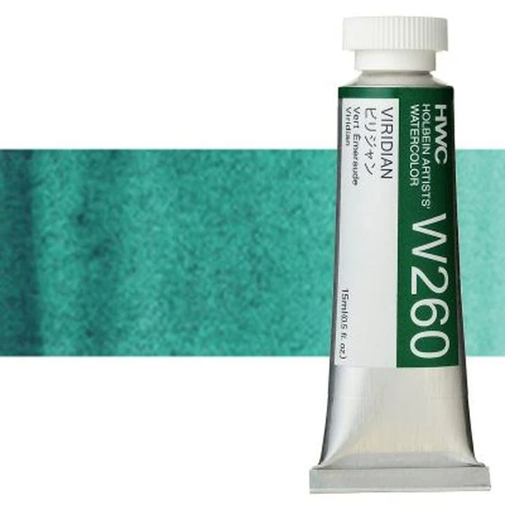 Profesionalne akvarelne barve Holbein Artists 15 ml | zeleni odtenki