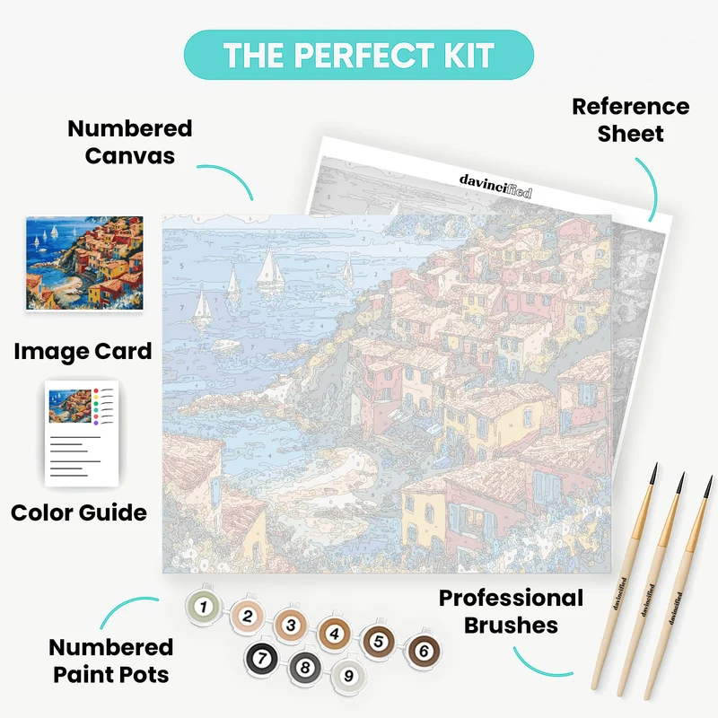 Cinque Terre Pinks - Paint by Numbers Kit