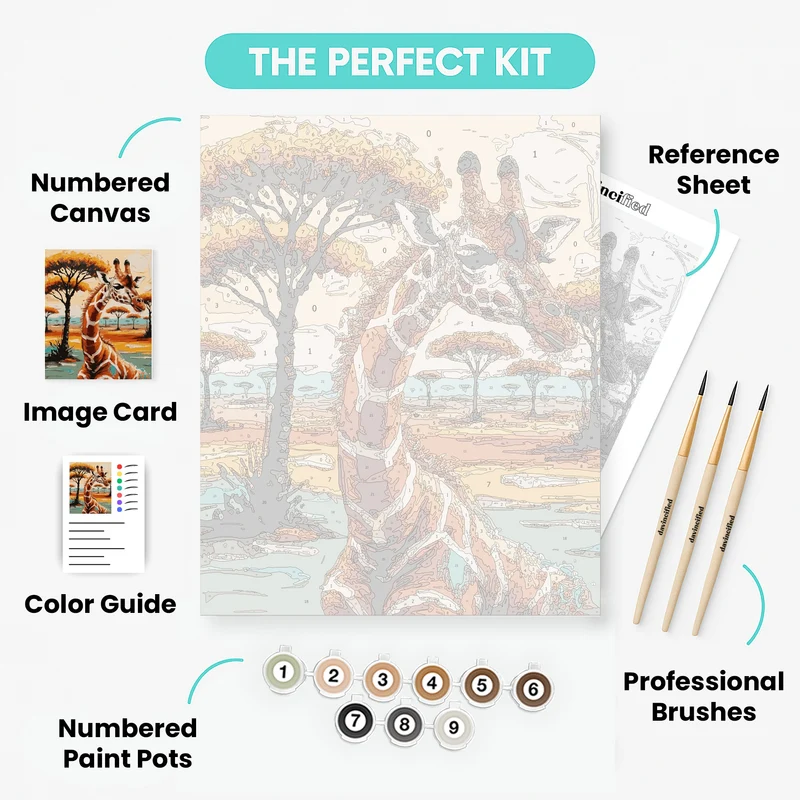 Whimsical Giraffe - Paint by Numbers Kit