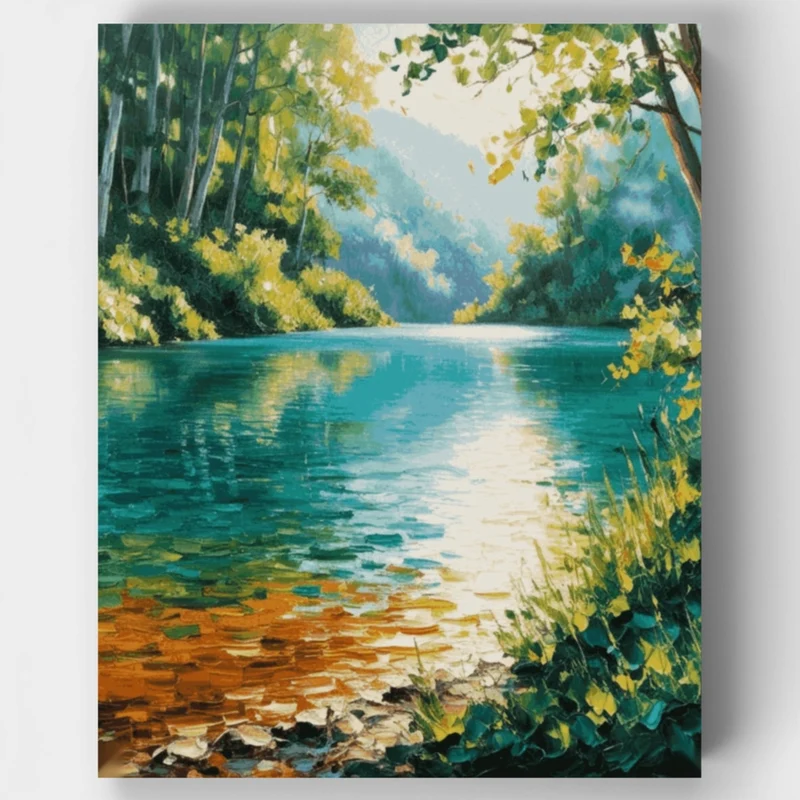 Plitvice Lakes Lush Greenery - Paint by Numbers Kit