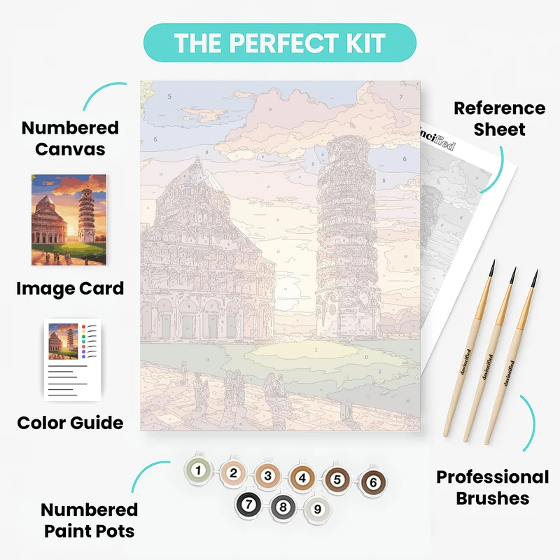Sunset at Pisa - Paint by Numbers Kit