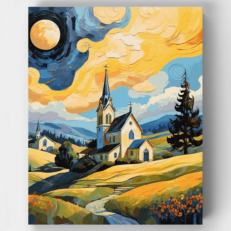 Sunlit Chapel - Paint by Numbers Kit
