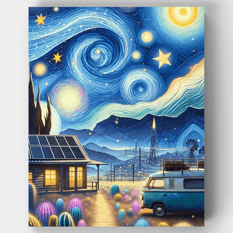 Starry Desert Retreat - Paint by Numbers Kit