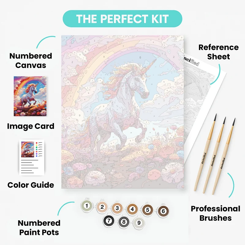 Rainbow Unicorn Dreams - Paint by Numbers Kit