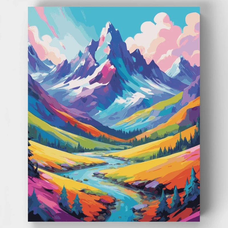 Rainbow Peaks - Paint by Numbers Kit