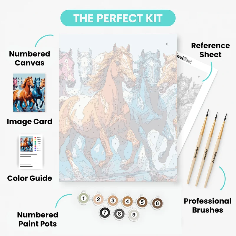 Rainbow Riders - Paint by Numbers Kit