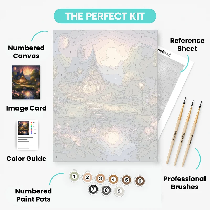 Moonlit Garden Cottage - Paint by Numbers Kit