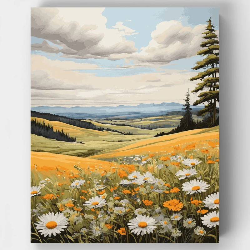 Golden Meadow Serenity - Paint by Numbers Kit