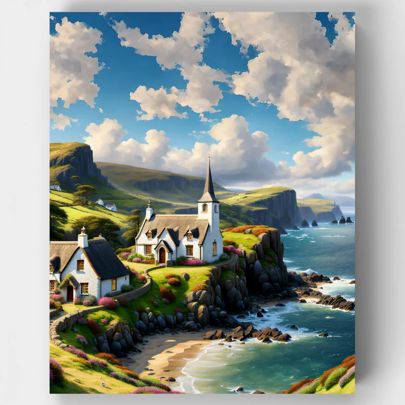 Coastal Village Charm - Paint by Numbers Kit