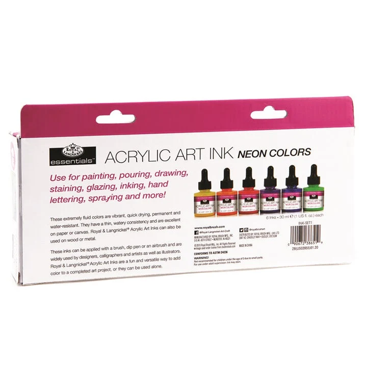 Akrilni tuš Royal & Langnickel neonske barve 6 x 30 ml