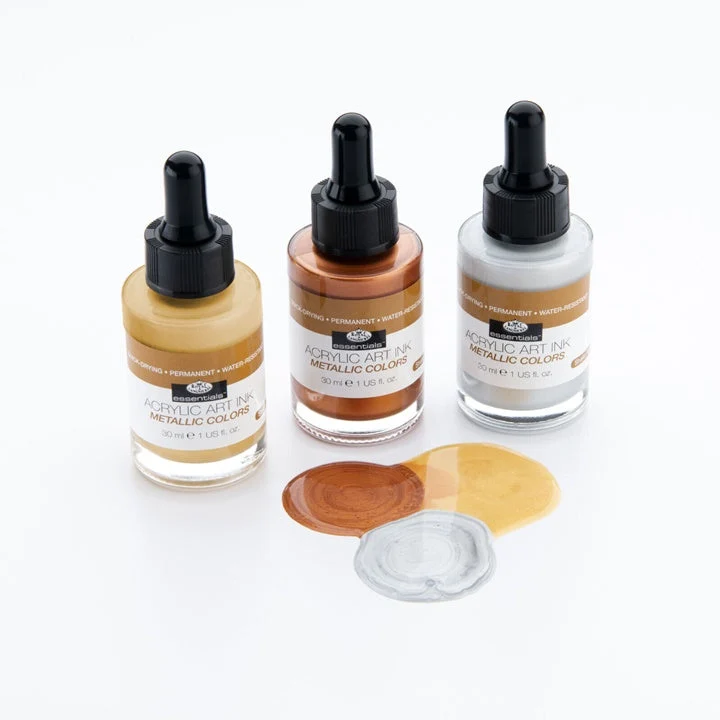 Akrilni tuš Royal & Langnickel metalik barve 3 x 30 ml