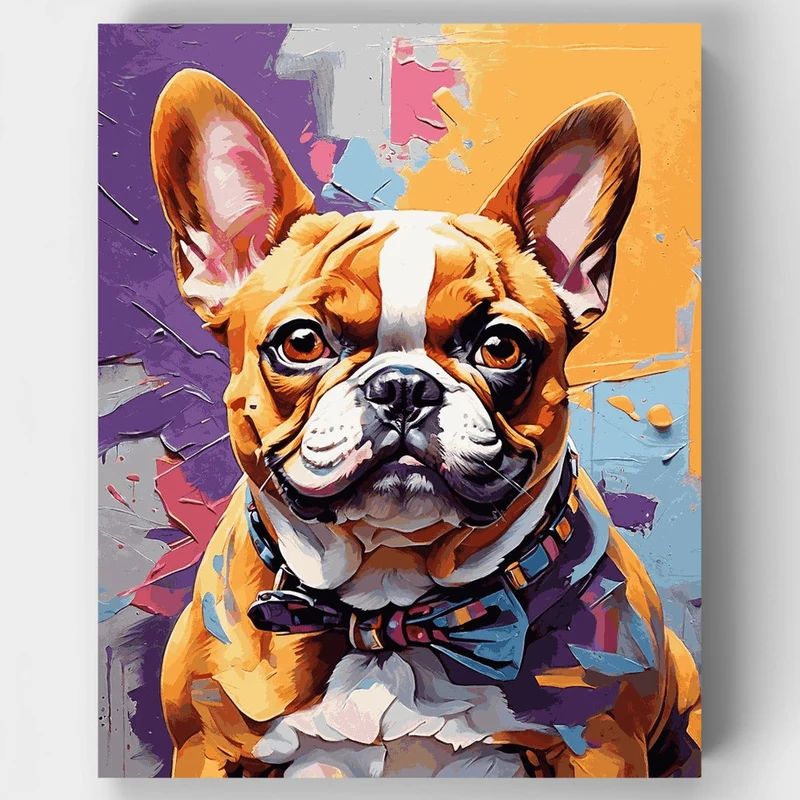 Charming Bulldog Bowtie - Paint by Numbers Kit