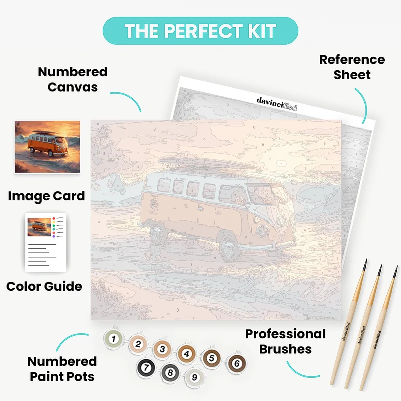 Golden Hour Surf Van - Paint by Numbers Kit