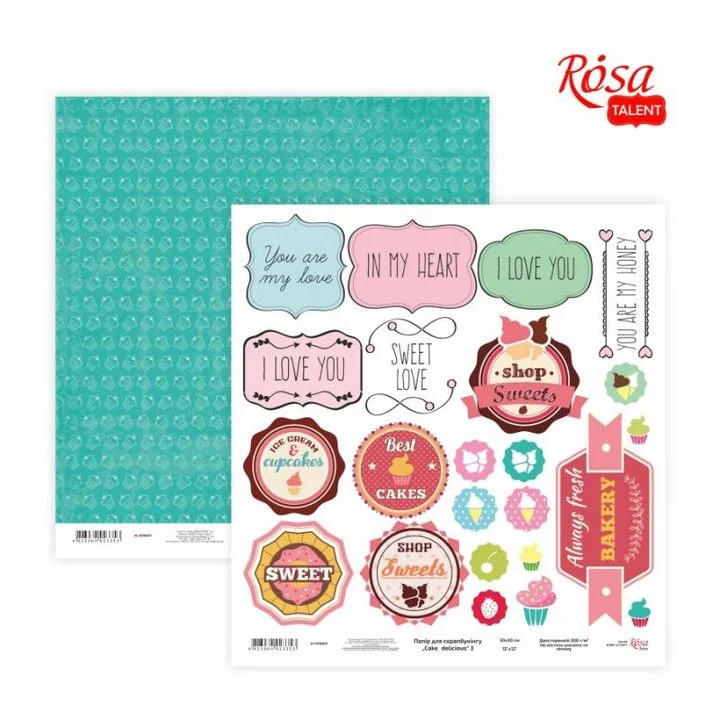 Papirji za scrapbooking 30.48 x 30.48 cm Cake delicious