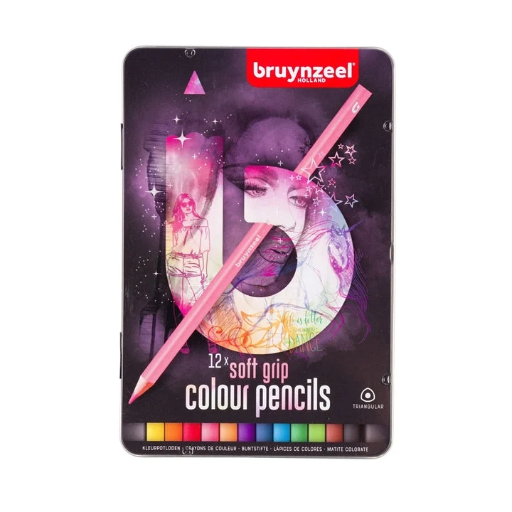 Set trokutastih bojica u metalnoj kutiji bruynzeel 12 kom
