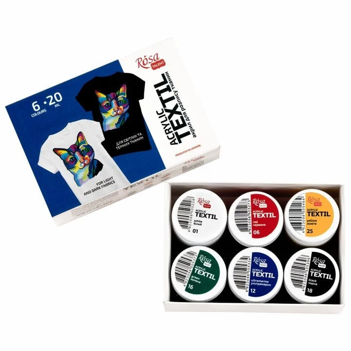 Set akrilnih boja za tekstil CAT | ROSA TALENT