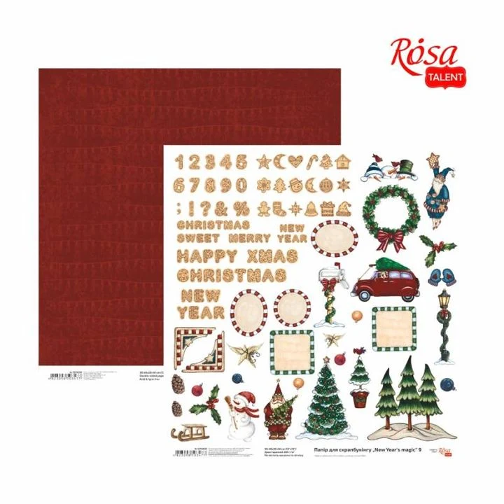 Papiri za scrapbooking 30.48 x 30.48 cm New Years magic