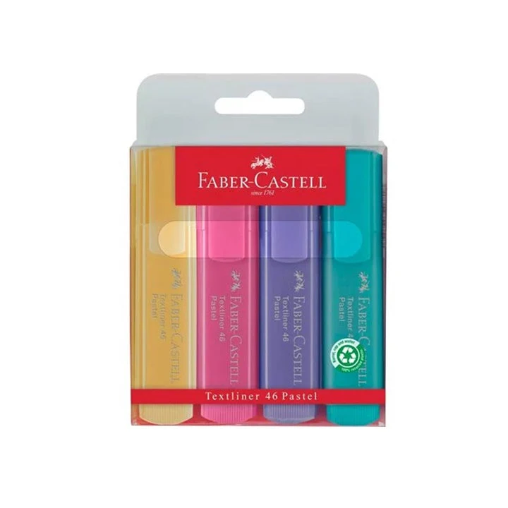 Маркери за подчертаване Faber-Castell 46 Pastel - комплект 4 бр.